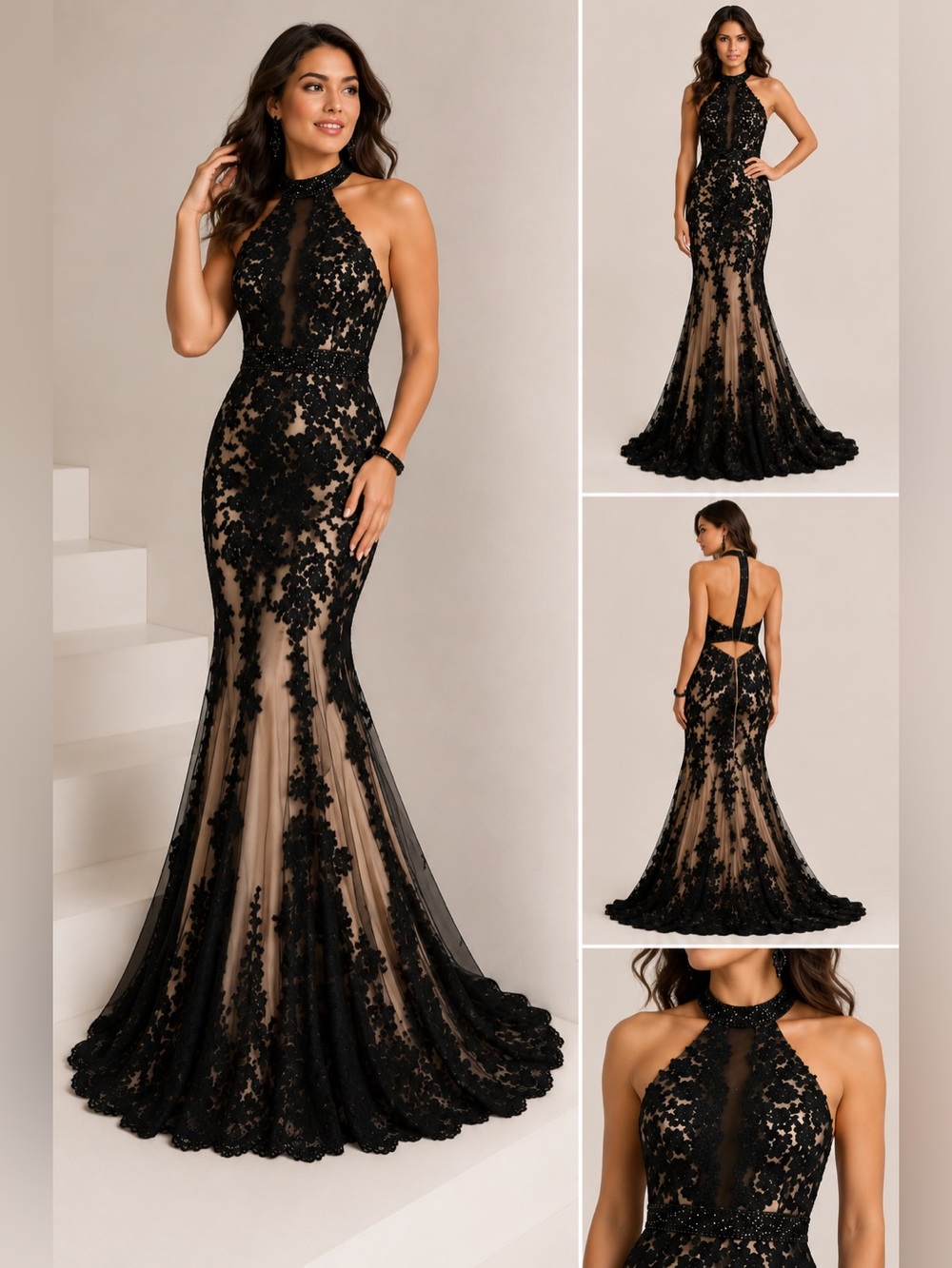 Tiffany Black Mermaid Dress/Formal Evening Gown (Prom, Black-Tie Gala, etc.)